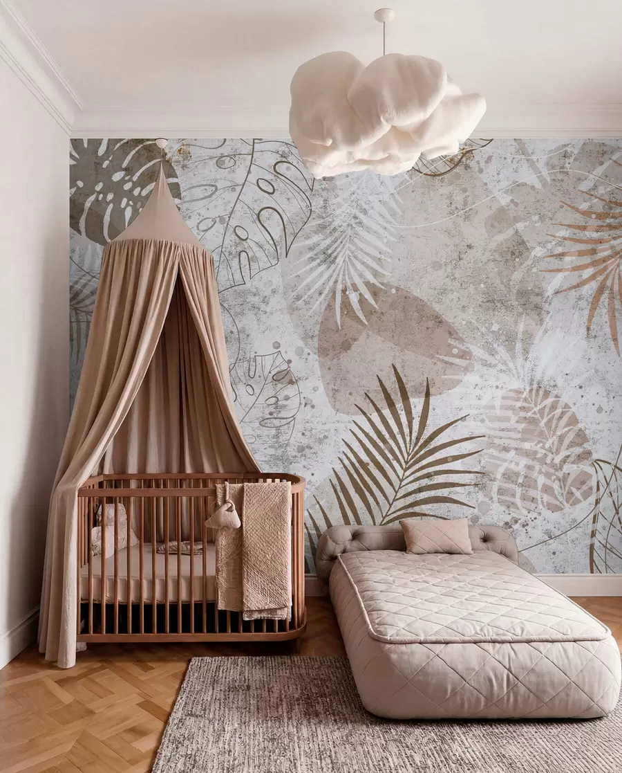 murales de pared Hojas tropicales grabadas u73584