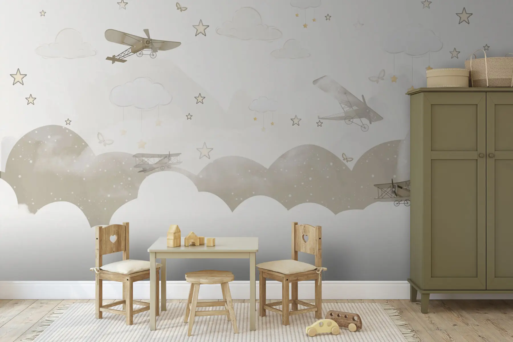 murales de pared Estilo de discurso escandinavo y cielo estrella u73880