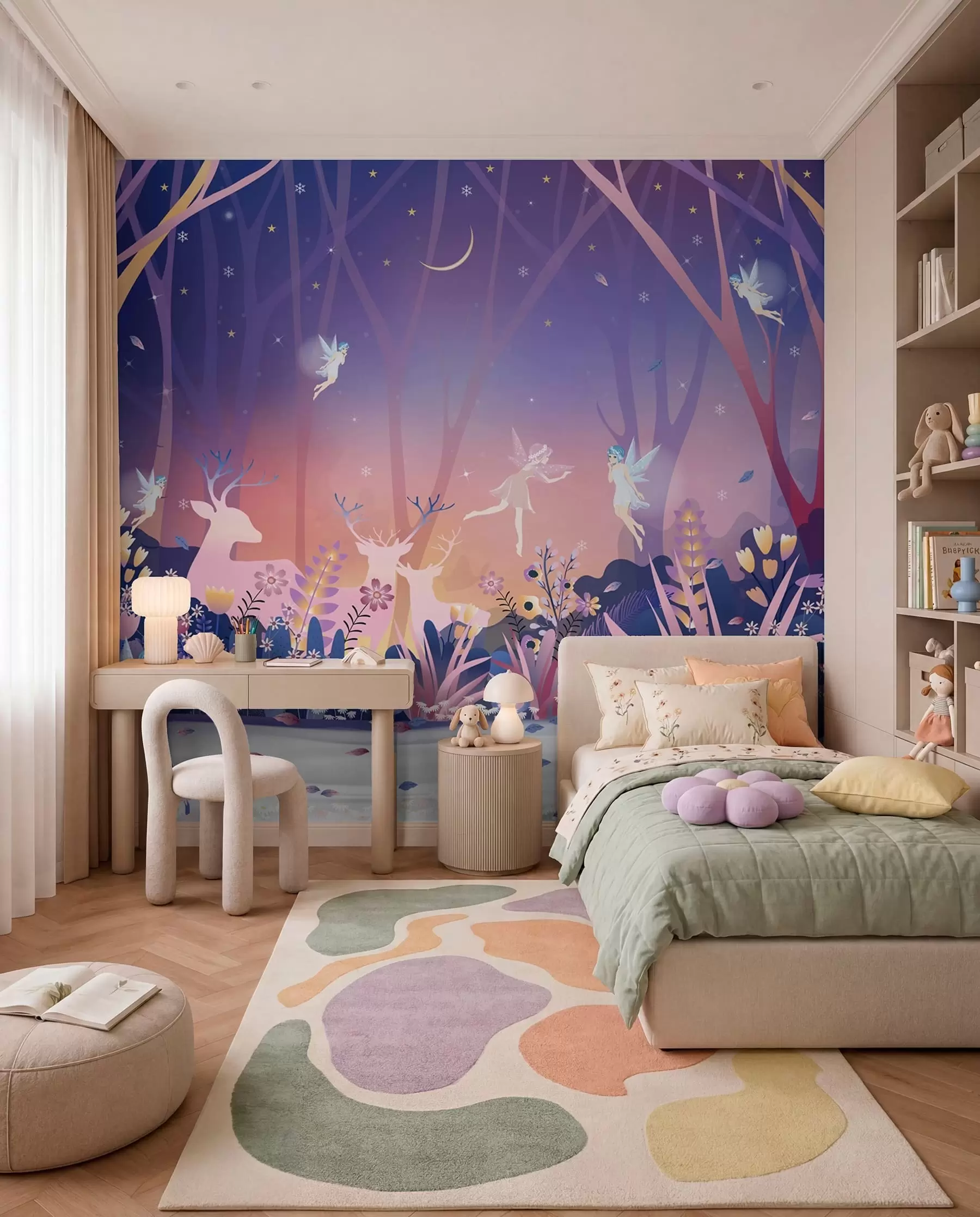 murales de pared Baile nocturno en el bosque de hadas u73899