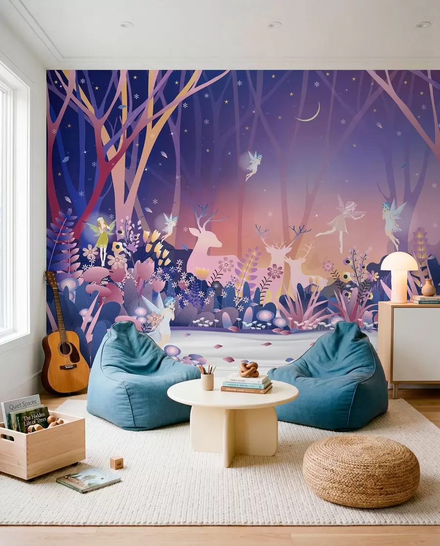 murales de pared Baile nocturno en el bosque de hadas u73899