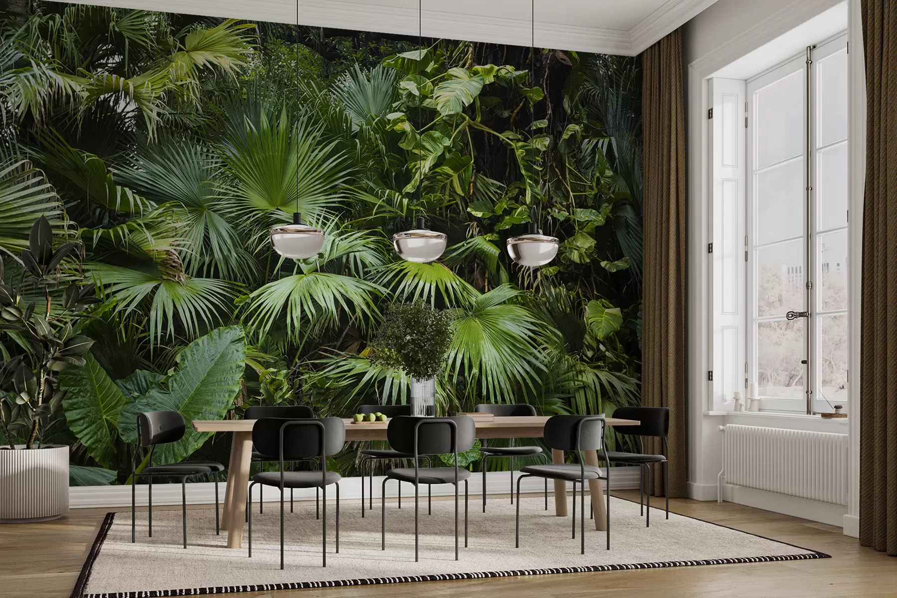 Murales de pared Hojas mojadas en la selva u93616 murales de pared Hojas mojadas en la selva u93616