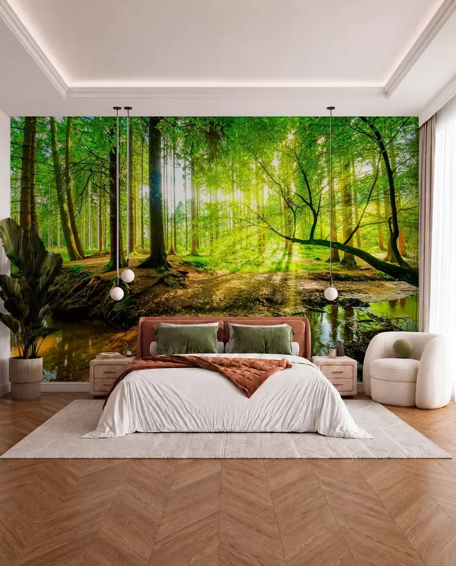 murales de pared Transparencia de la corriente forestal u93621