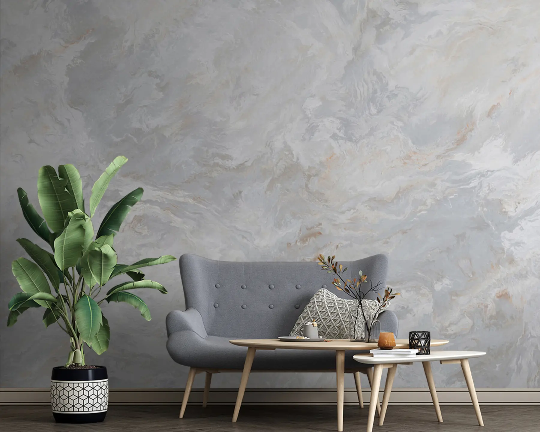 murales de pared Mezcla de gris y marrón u93434