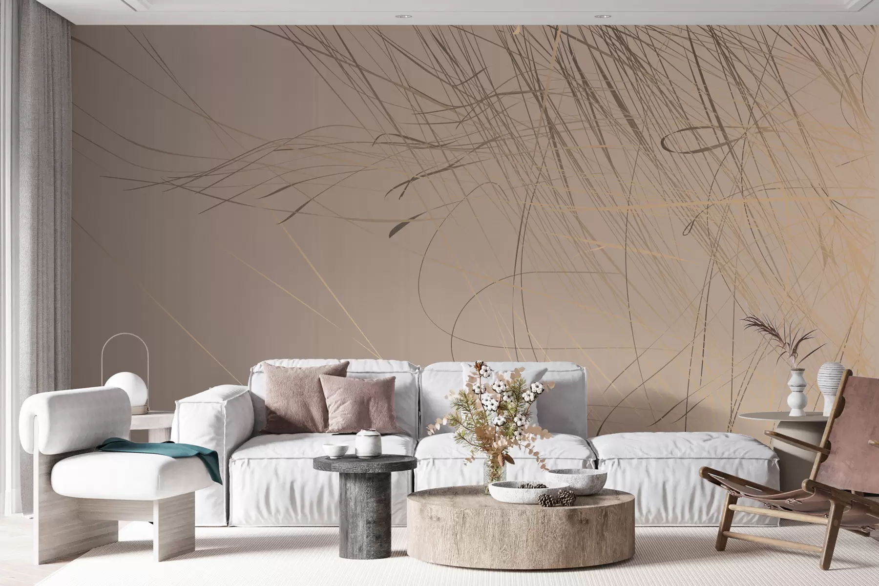 murales de pared Madera, rama y electricidad u93467