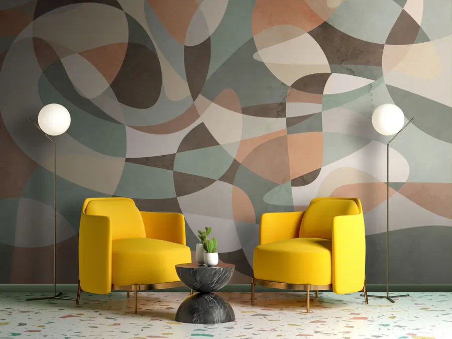 murales de pared Tendencia retro geométrica u73971