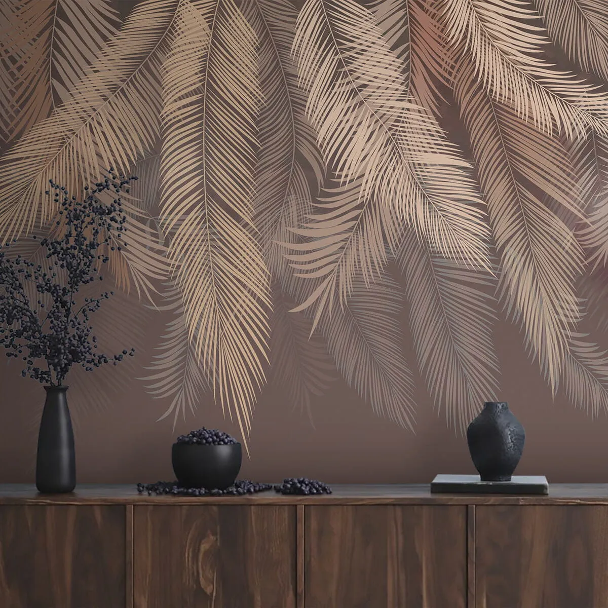 murales de pared Planta, prendas de abrigo y madera. u48556v1