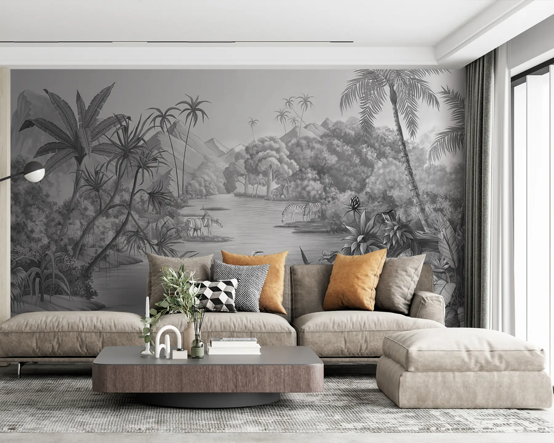 murales de pared Trópicos en blanco y negro u59040