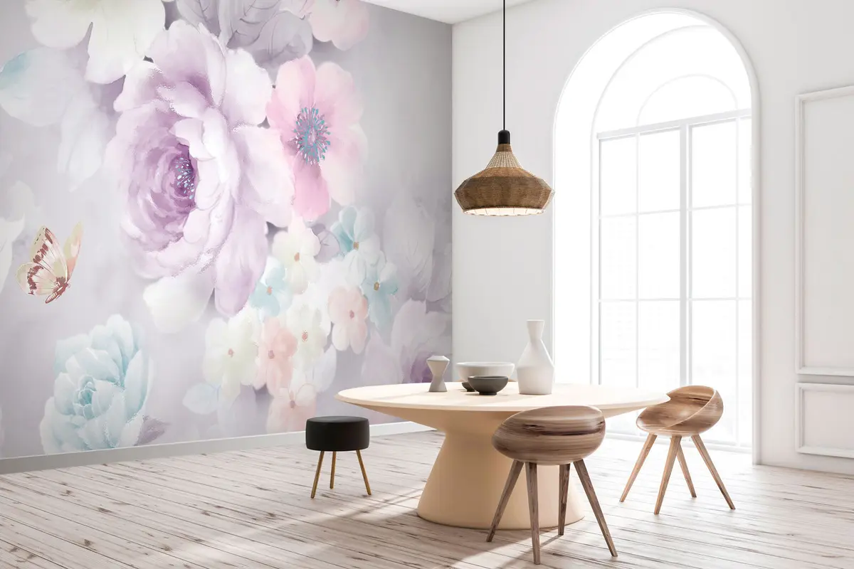 Murales de pared Flores de acuarela de peonía u74389 murales de pared Flores de acuarela de peonía u74389