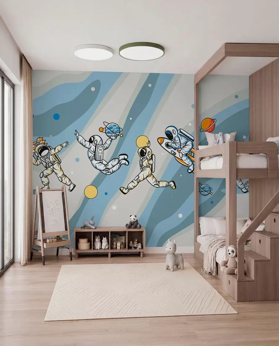 murales de pared Clases deportivas con astronautas u93828