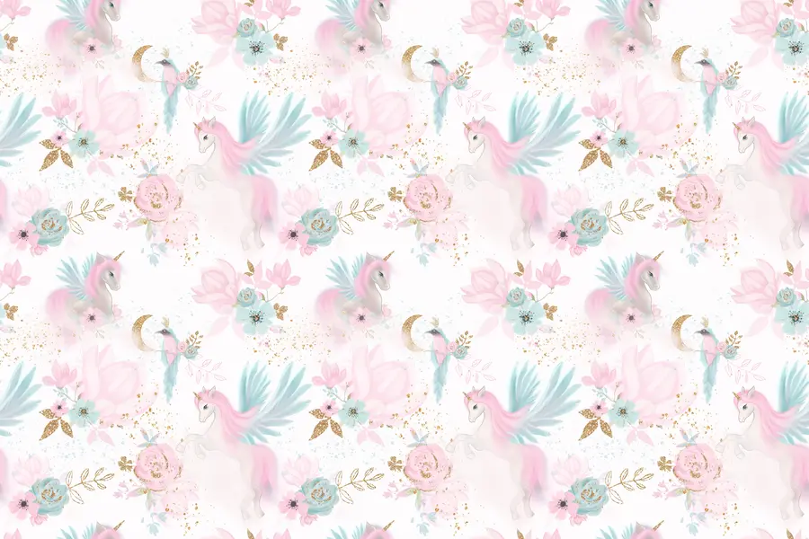 murales de pared Unicornios con melena rosa u78494