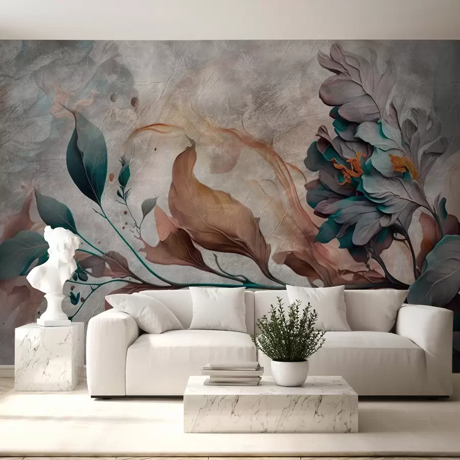 murales de pared Hermosa rama de colores u93917