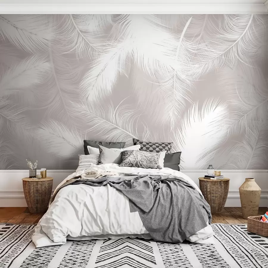 murales de pared Plumas blancas suaves u74474