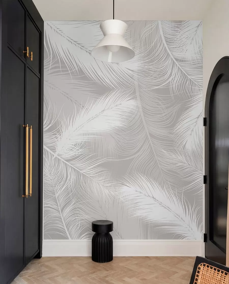 murales de pared Plumas blancas suaves u74474