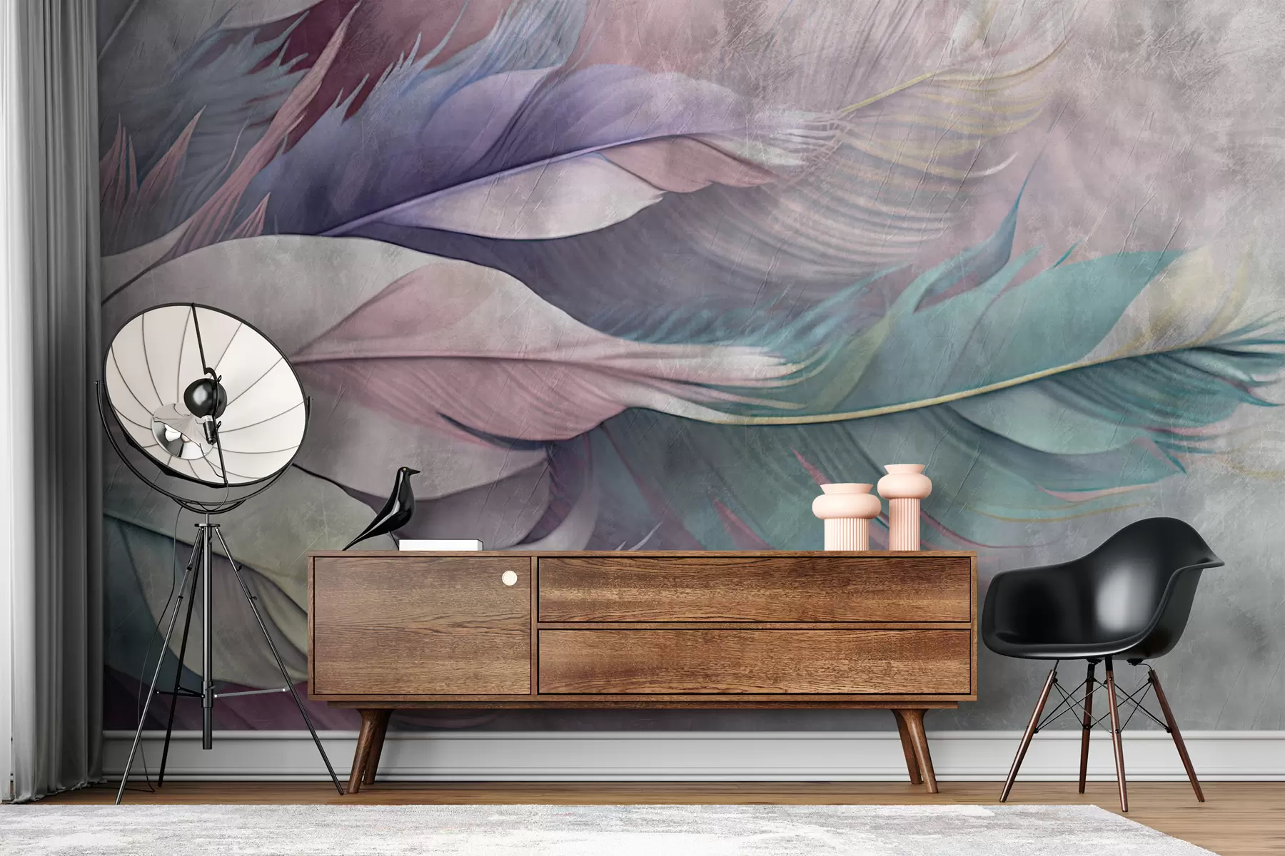 murales de pared Plumas de multicolor u93934