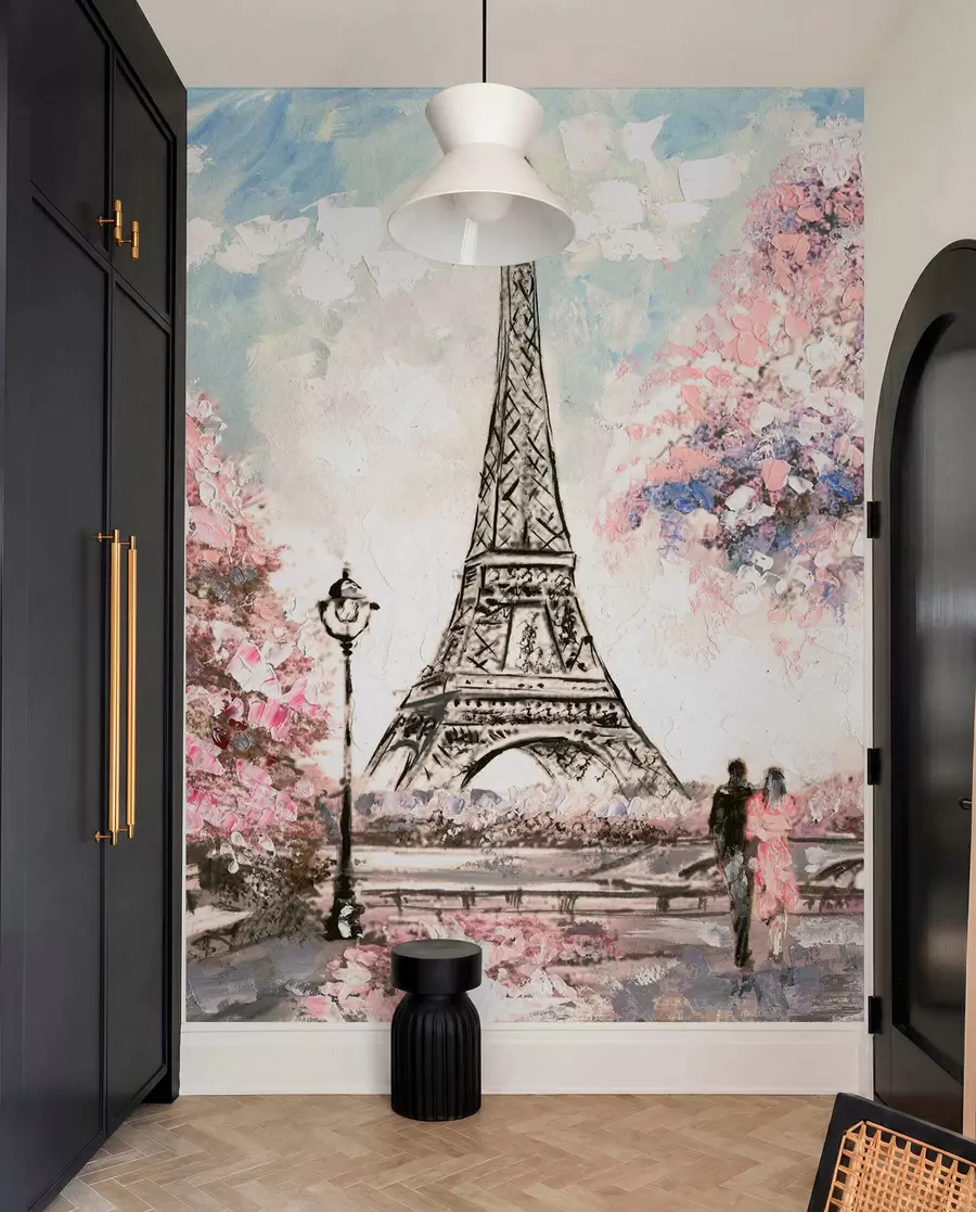 murales de pared Vista de la calle de París u74631