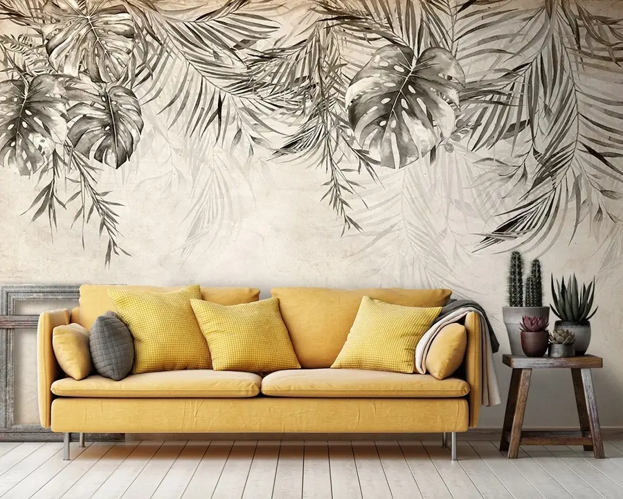 Murales de pared Hojas tropicales de acuarela u93896 murales de pared Hojas tropicales de acuarela u93896