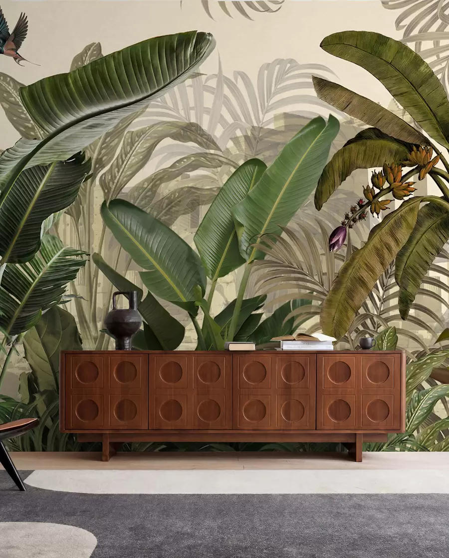 murales de pared Jungla tropical y hojas u74748