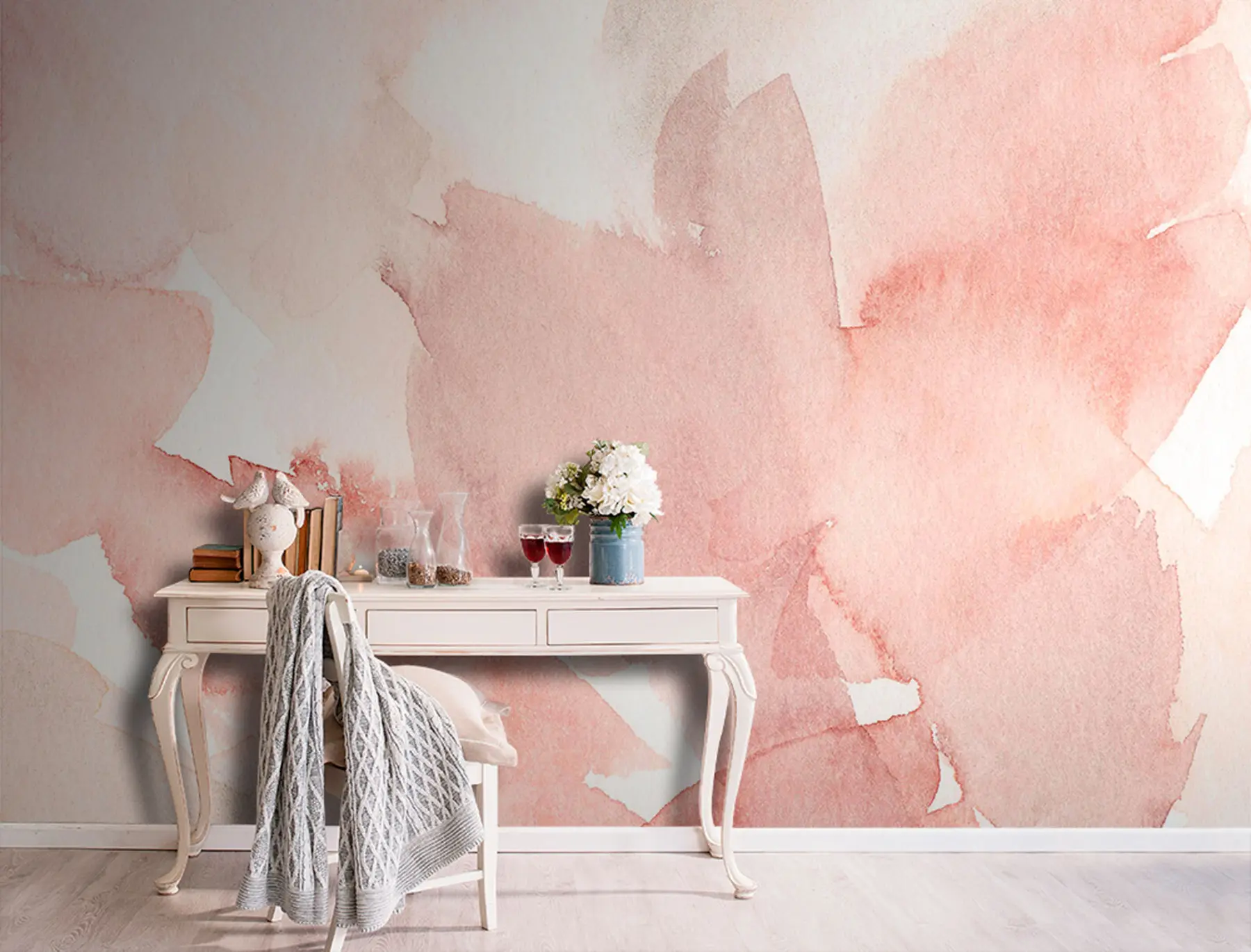 murales de pared Fondo de acuarela rosa u74872