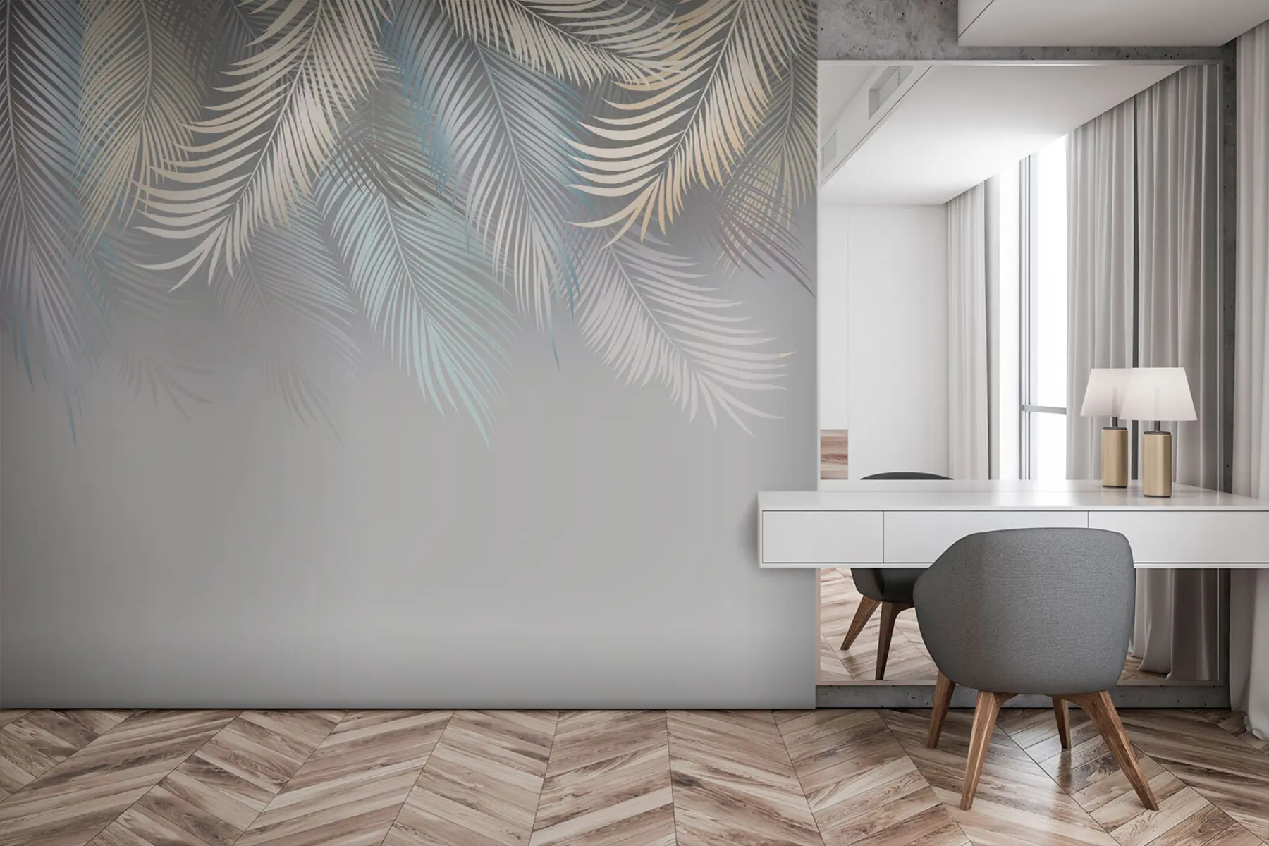 murales de pared Hojas de palma u94139