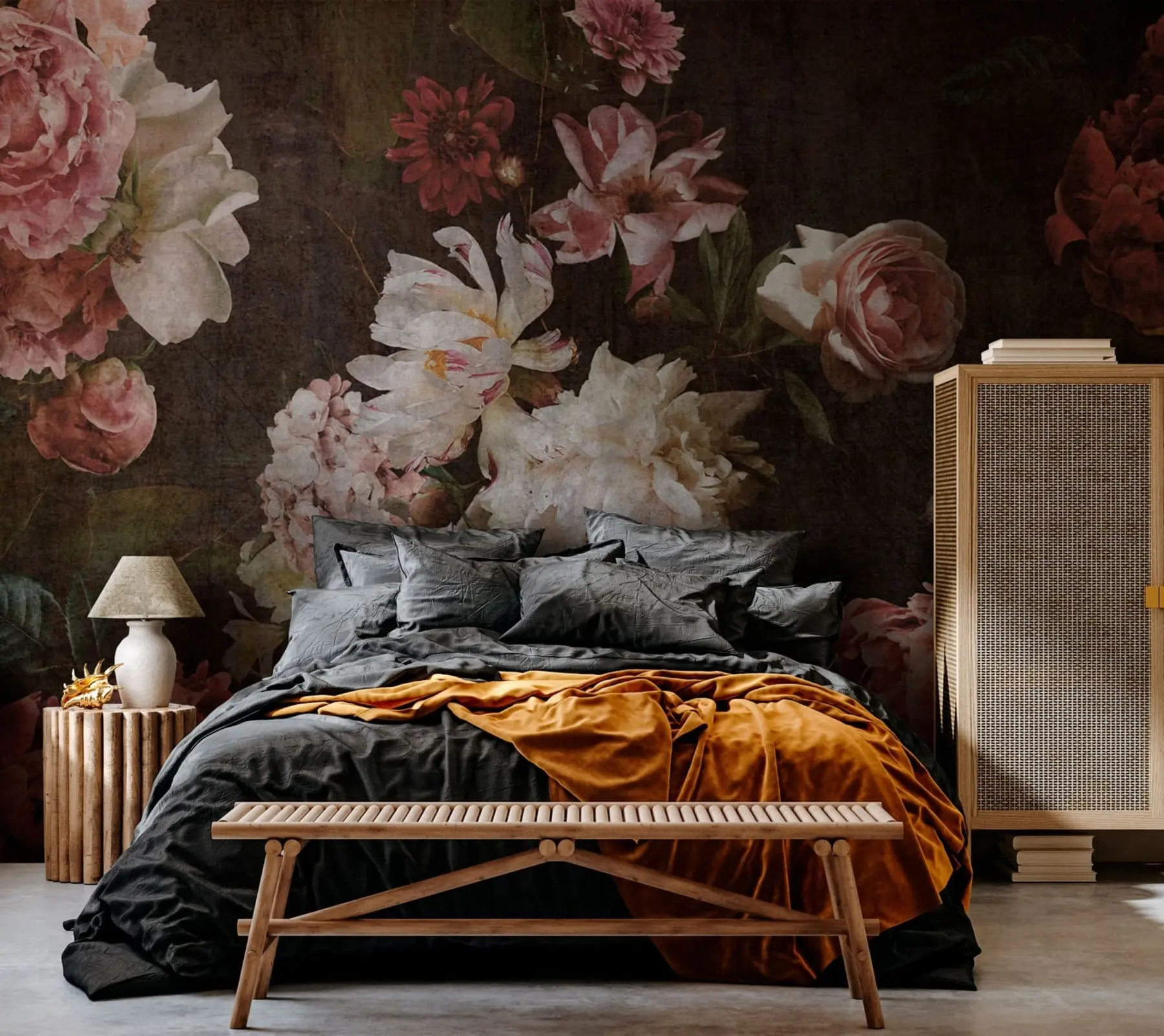 murales de pared Brotes vintage de flores u94146