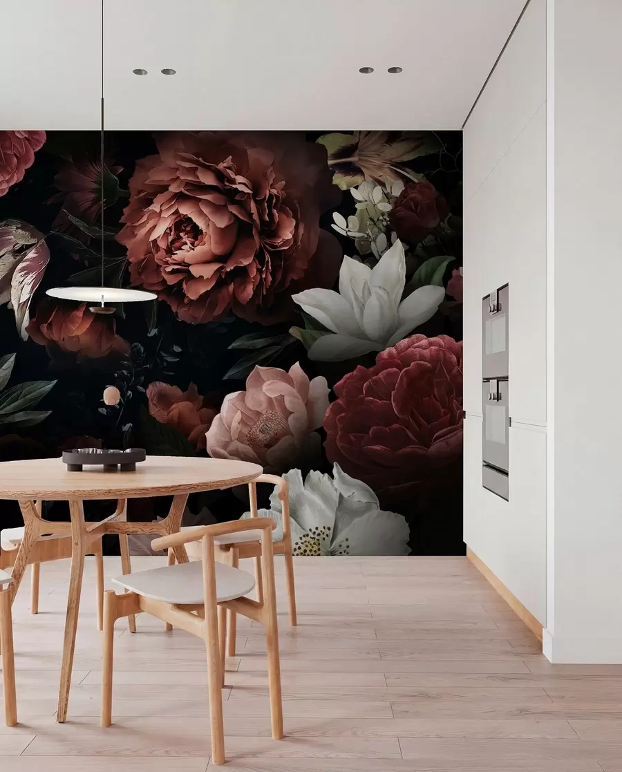murales de pared Diseño de rosas con efecto acuarela u94330
