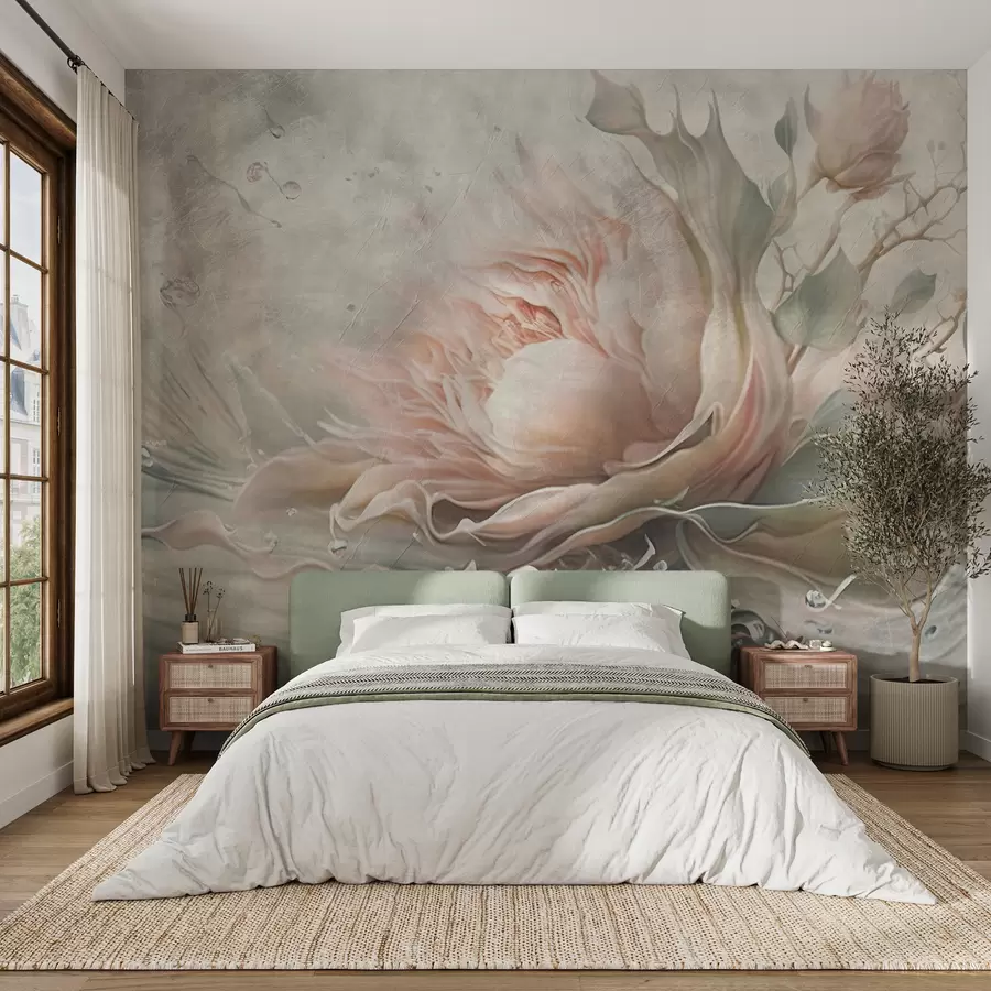 murales de pared Rosa acuarela grande dibujada a mano u94002