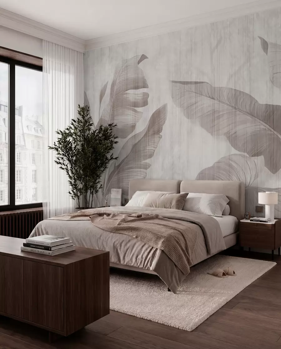 murales de pared Hojas tropicales en estilo grunge u00299