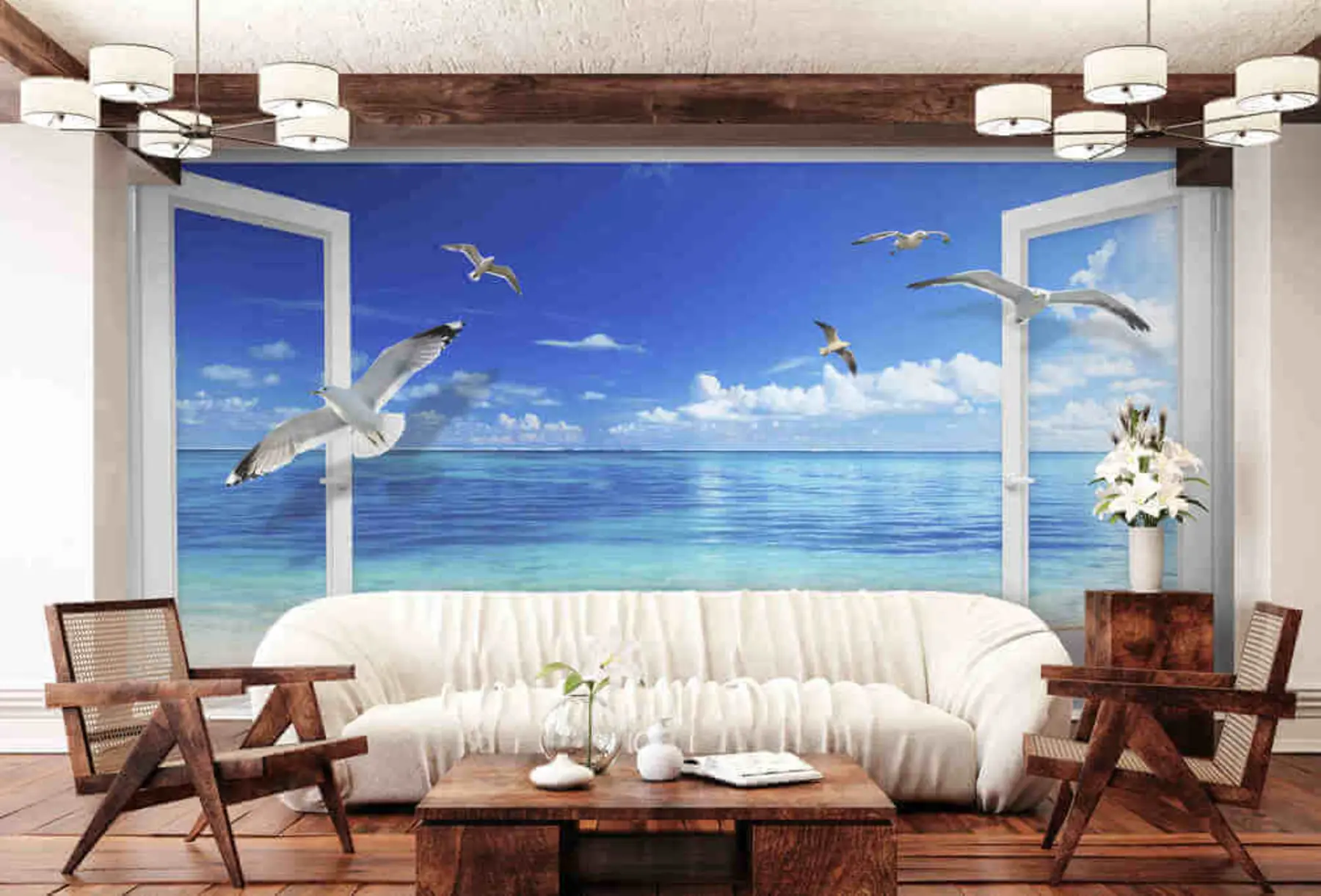 Murales de pared Pájaro, cielo y agua u03352 murales de pared Pájaro, cielo y agua u03352