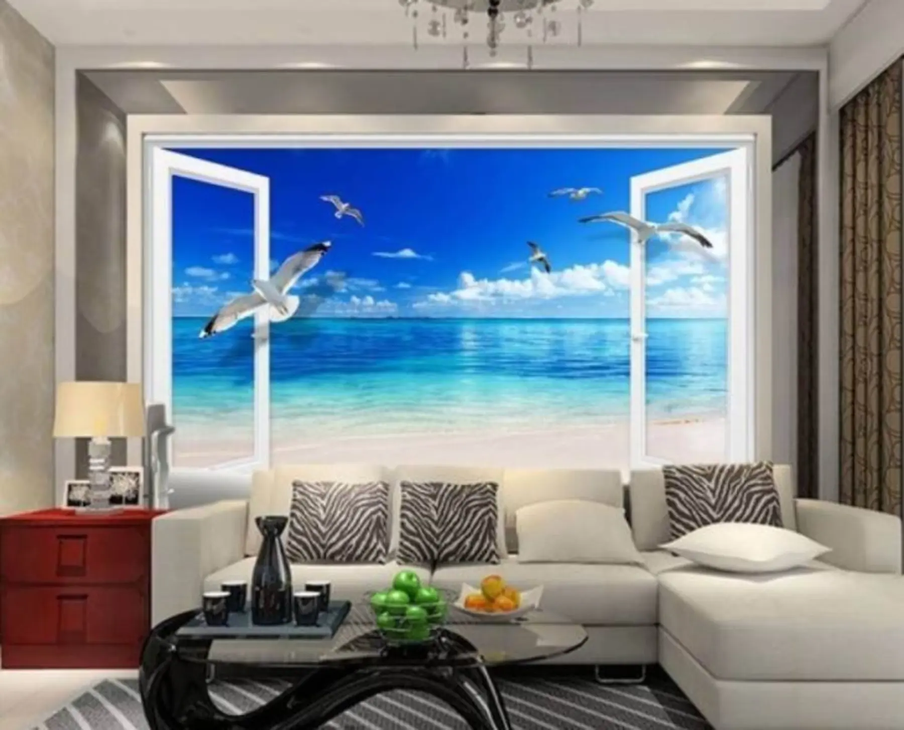 murales de pared Pájaro, cielo y agua u03352