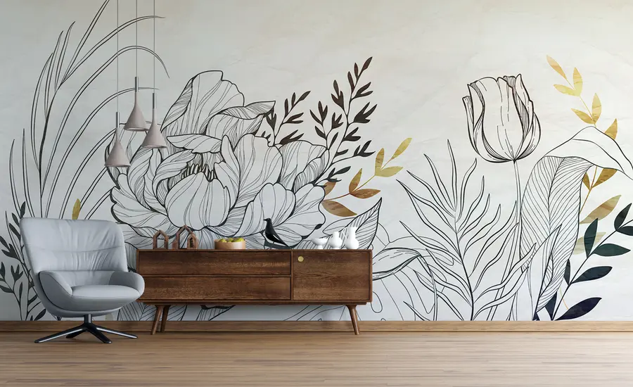 Murales de pared follaje de flores u94307 murales de pared follaje de flores u94307
