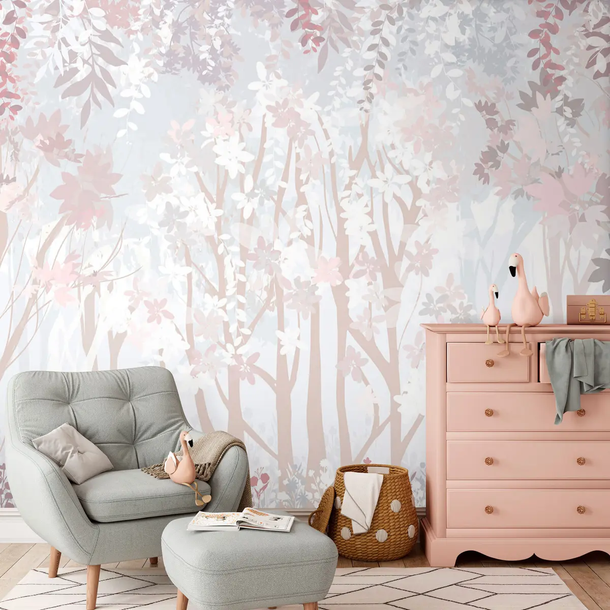 murales de pared Bosque en tonos lavanda u94171