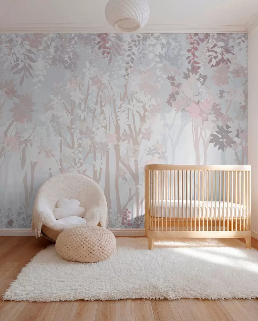 murales de pared Bosque en tonos lavanda u94171