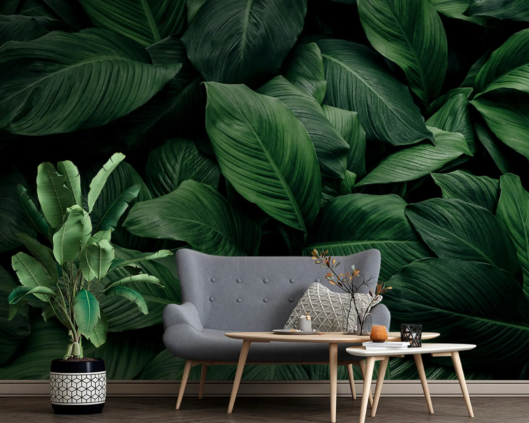 Murales de pared Hojas tropicales abstractas u75827 murales de pared Hojas tropicales abstractas u75827