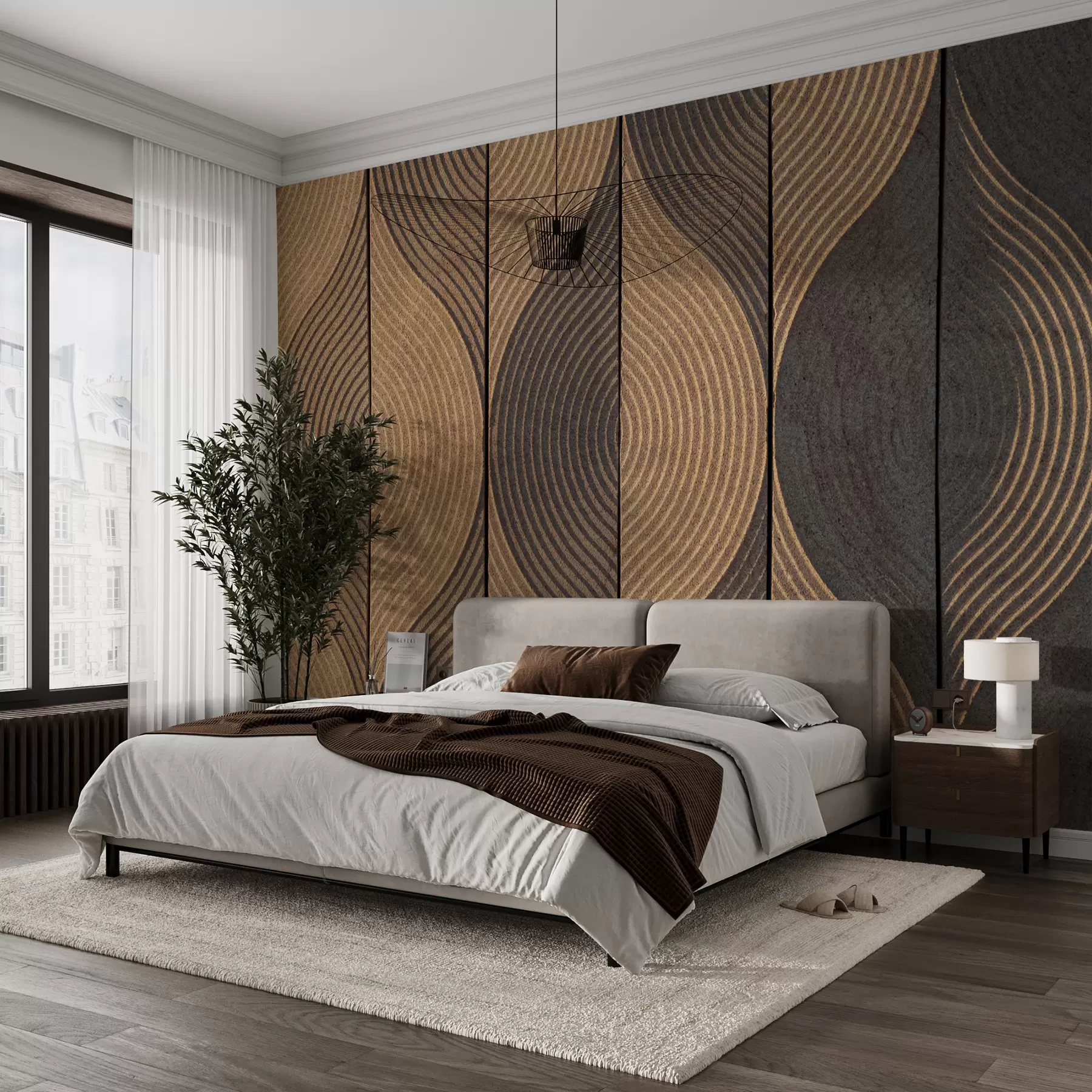 murales de pared Ondas al estilo oriental u75837
