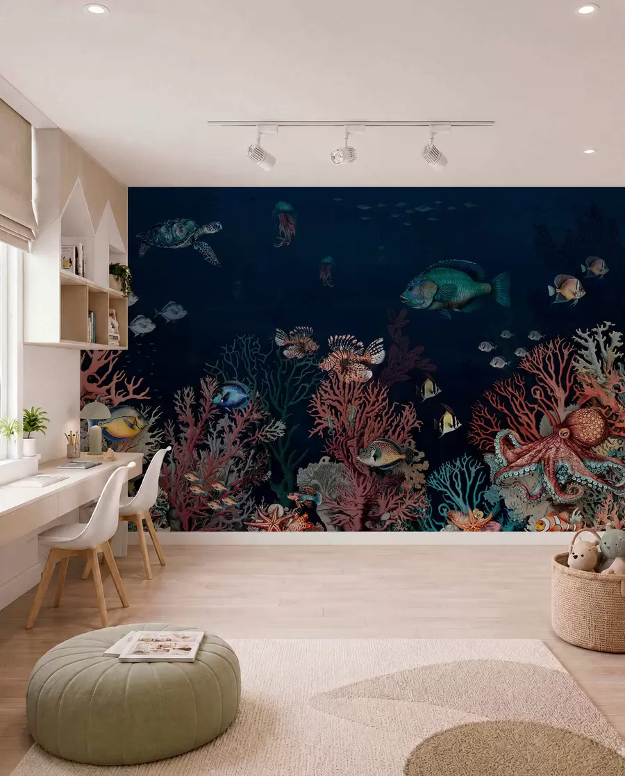 murales de pared Vida en la profundidad coral u94467