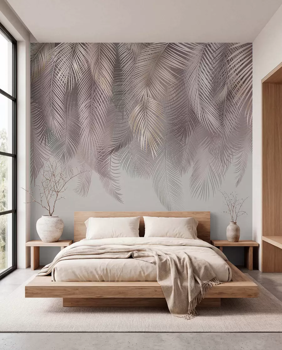 murales de pared Hojas de palmera rosas u94375