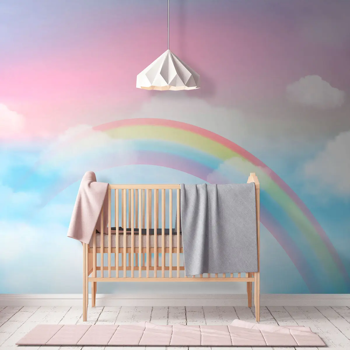 murales de pared Arco iris del paisaje mágico de la fantasía en el cielo u95094