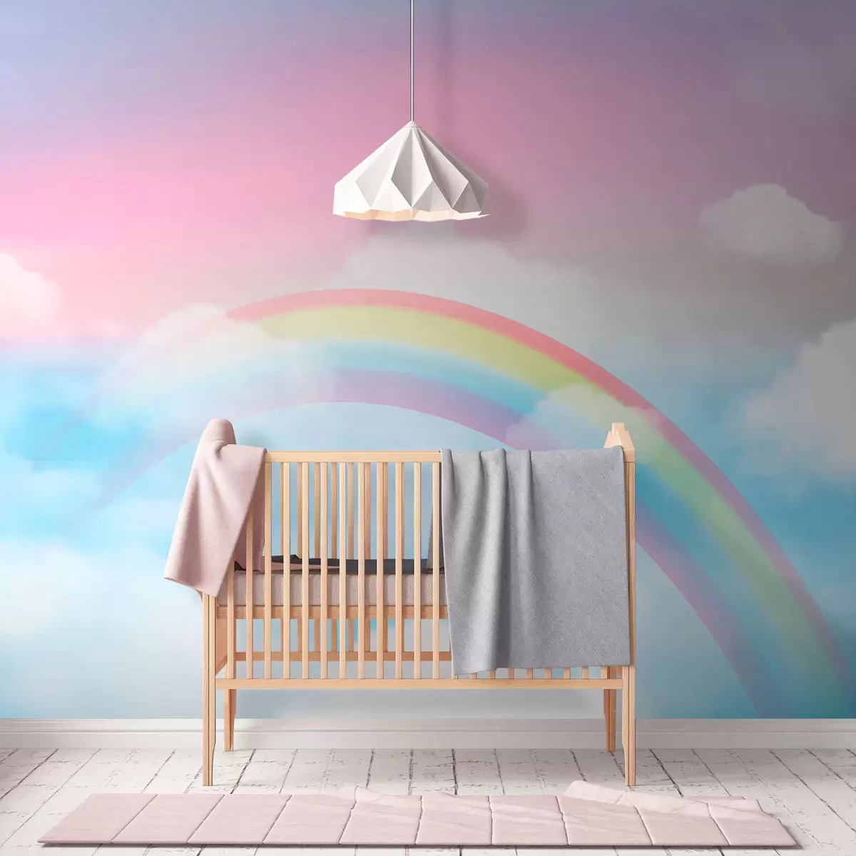 murales de pared Arco iris del paisaje mágico de la fantasía en el cielo u95094