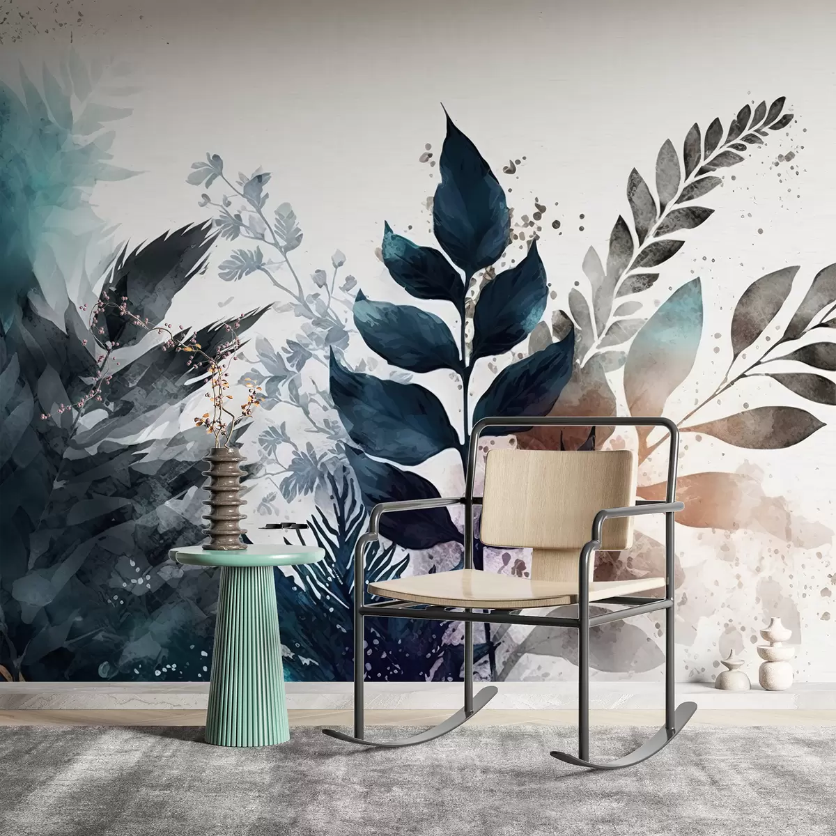 murales de pared Hojas de acuarela u75436