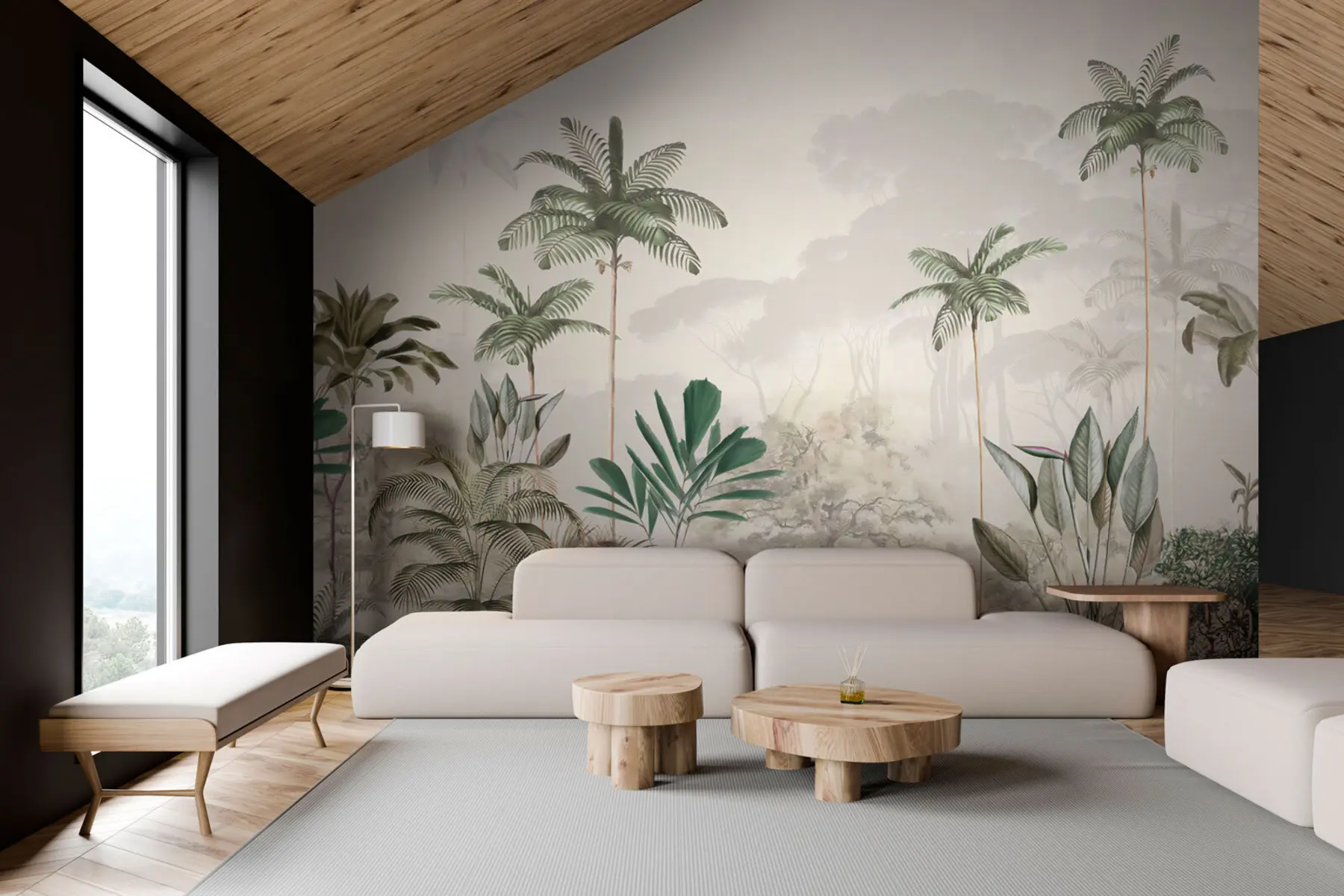 murales de pared Altas palmeras y un oasis. u94631