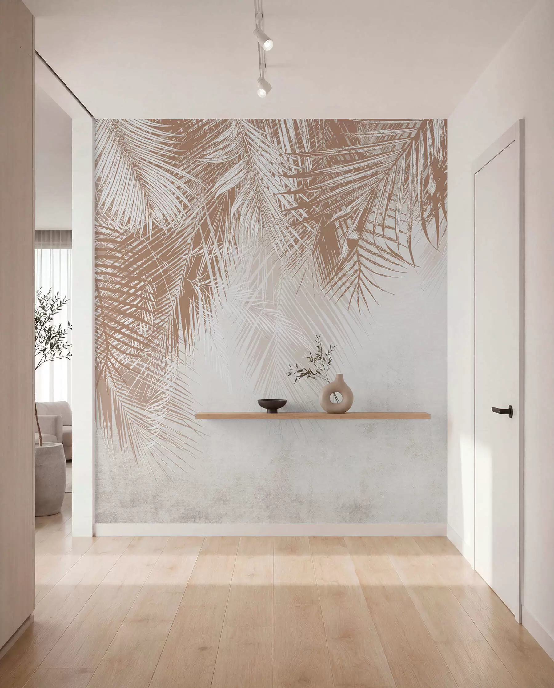 murales de pared Palmas en tonos arena u94465