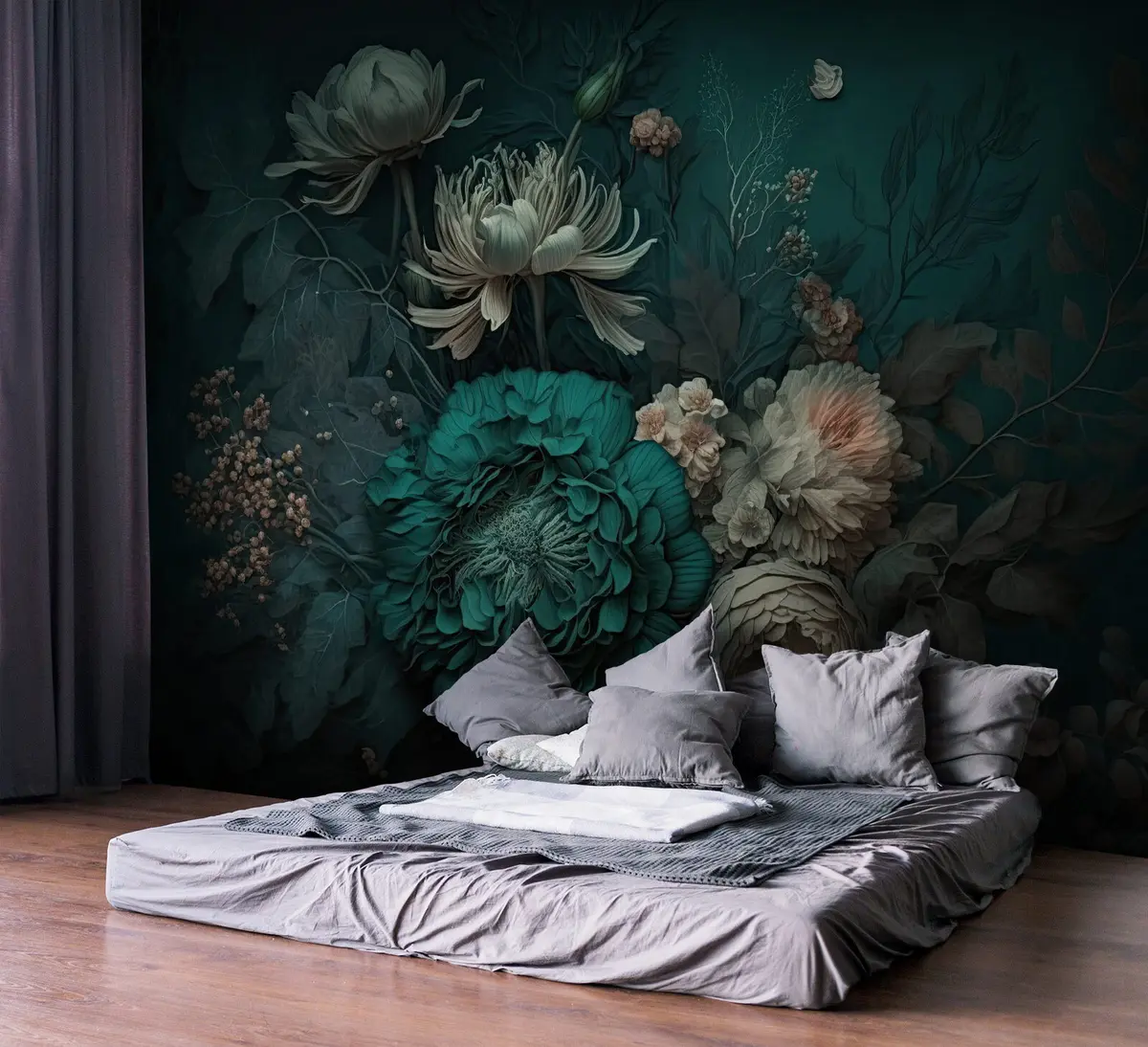 murales de pared noche de flores u75402