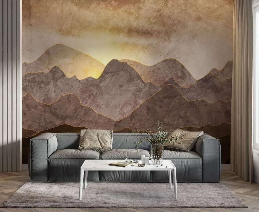 Murales de pared Paisaje con picos de montaña u94314 murales de pared Paisaje con picos de montaña u94314