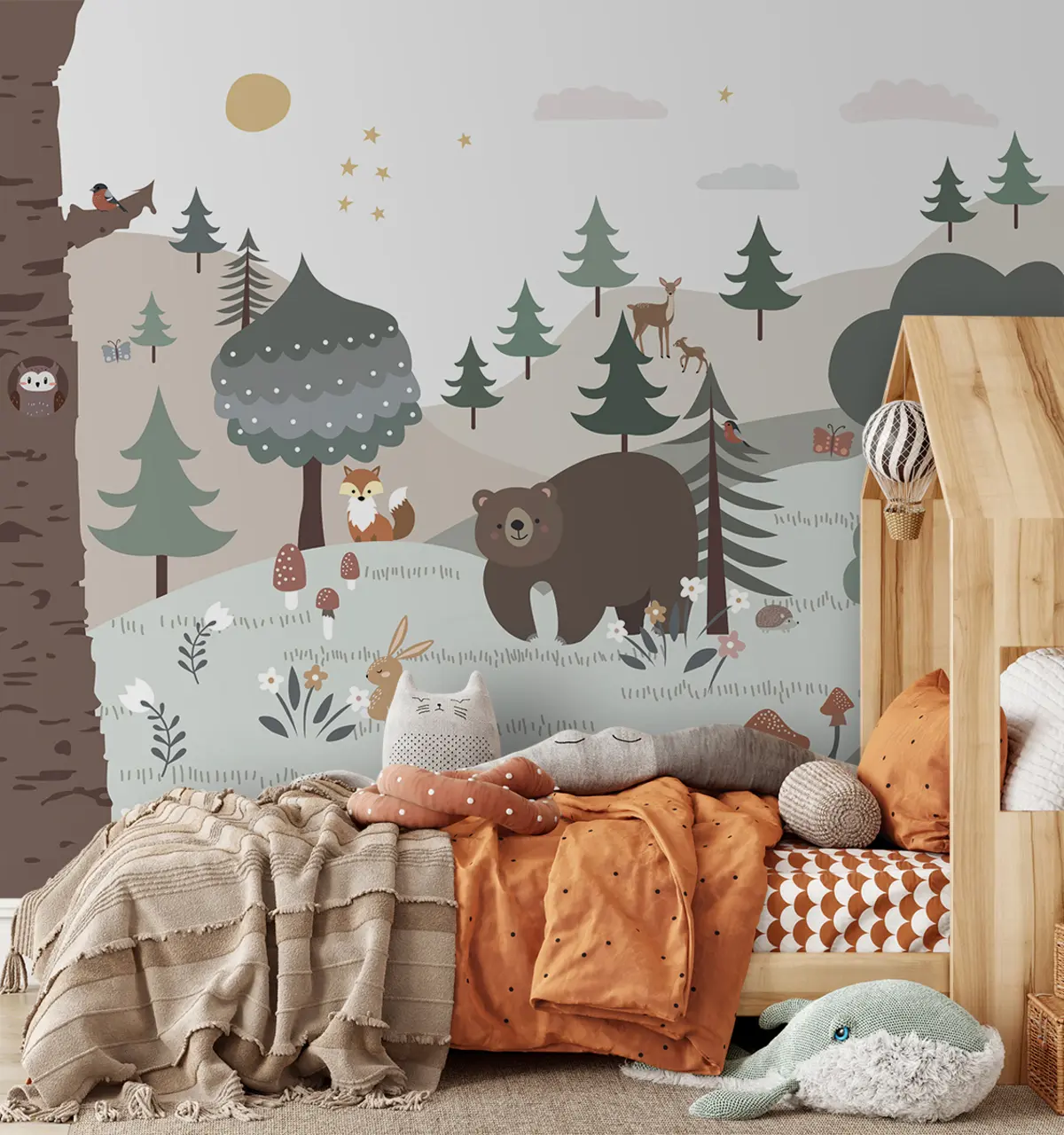 murales de pared animales en el bosque u95366