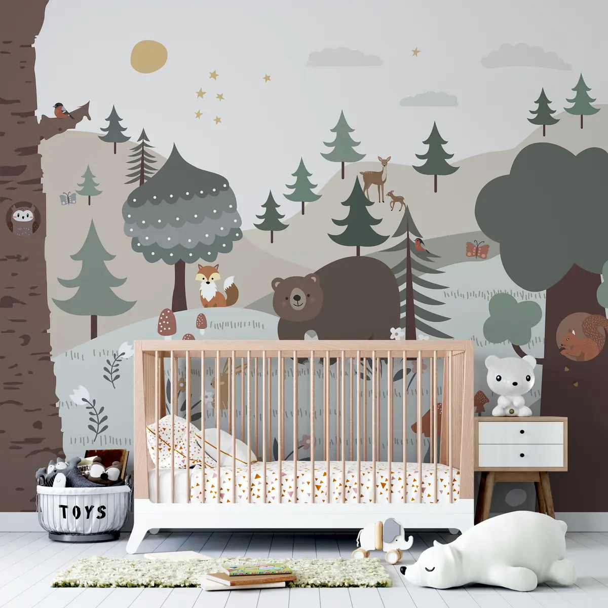 murales de pared animales en el bosque u95366