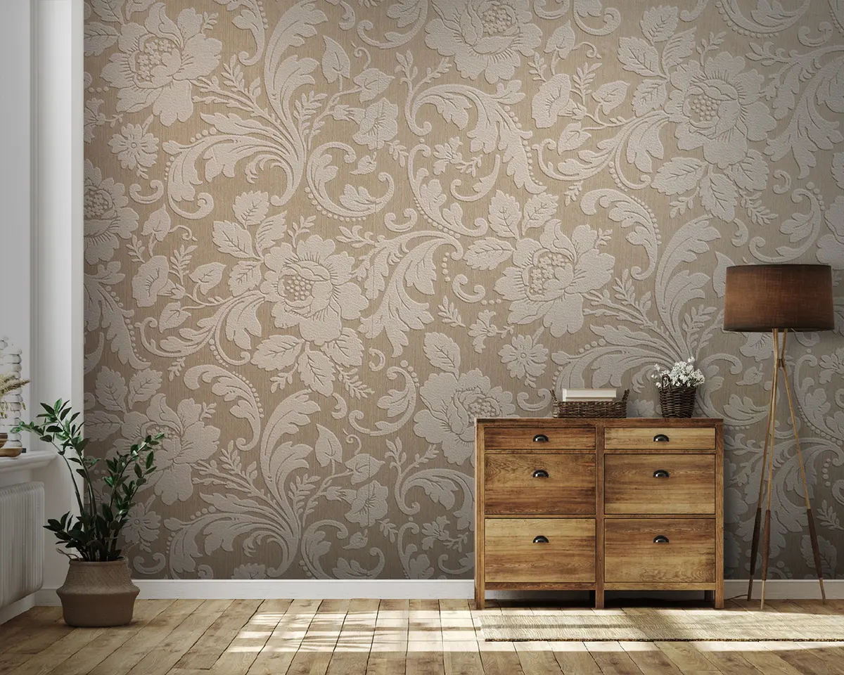 murales de pared Papel pintado vintage con flores u95764