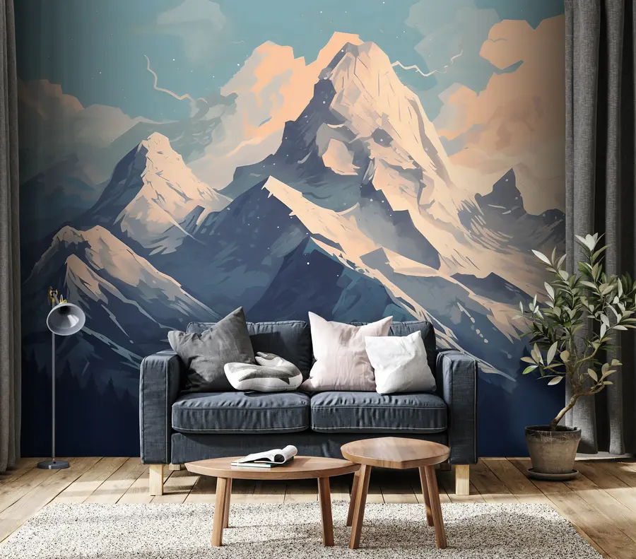 Murales de pared pico de montaña cubierto de nieve u95995 murales de pared pico de montaña cubierto de nieve u95995