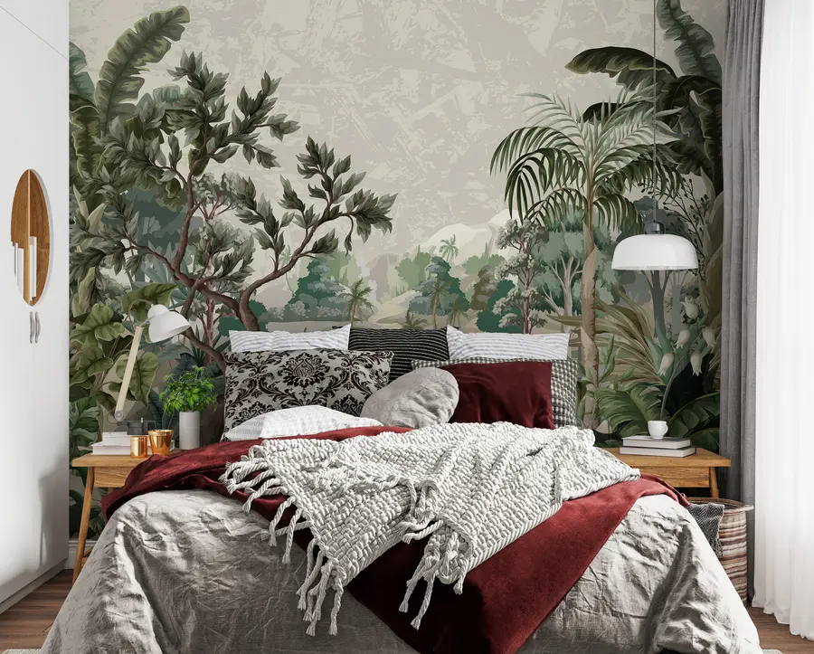 murales de pared Selva con rio y palmeras u95915