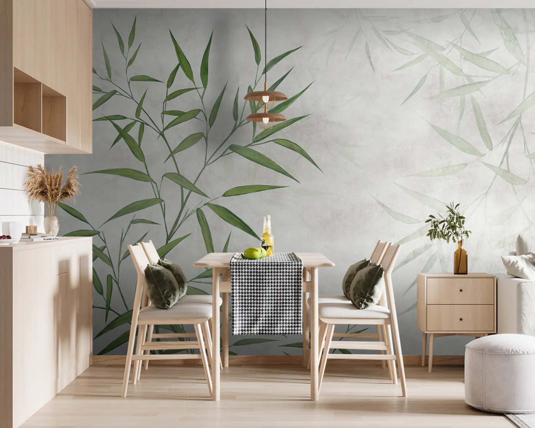 Murales de pared hojas de caña de bambú u95921 murales de pared hojas de caña de bambú u95921