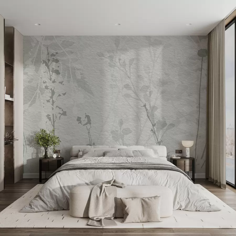 murales de pared Fondo floral acuarela en tonos beige u96104
